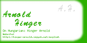 arnold hinger business card